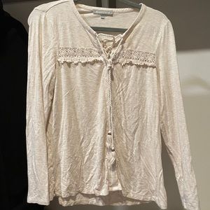 Daniel Rainn tan cream long sleeve top shirt